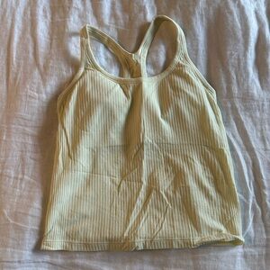 Lululemon Athletica Light Yellow Ribbed Tank Top